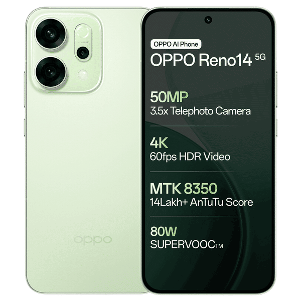 Buy oppo Reno 14 5G (8GB RAM, 256GB, Mint Green) Online - Croma
